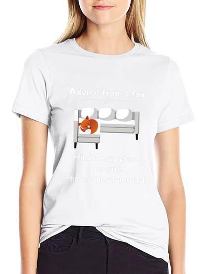 Camiseta Negra Consejos de un Zorro Unisex