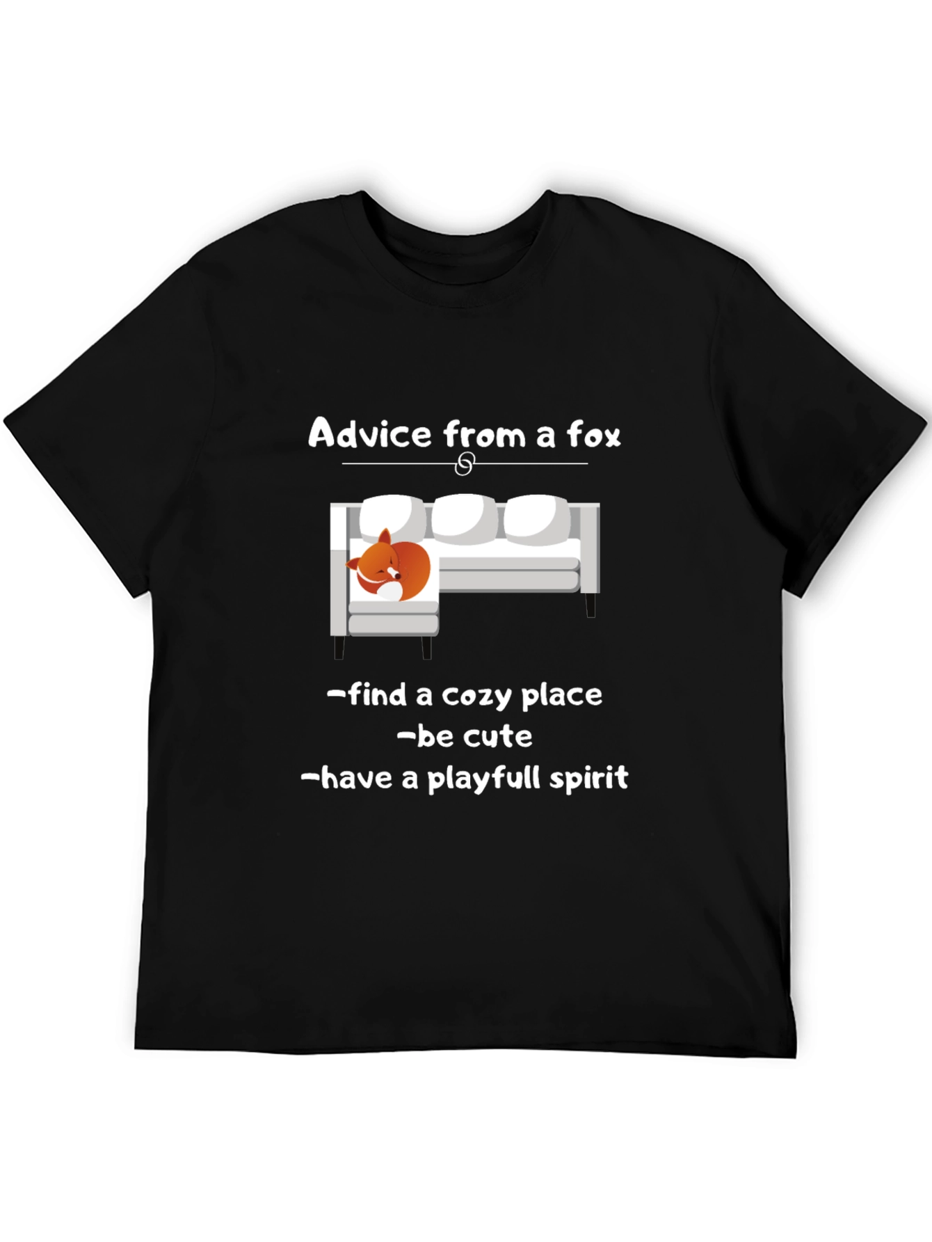 Camiseta Negra Consejos de un Zorro Unisex