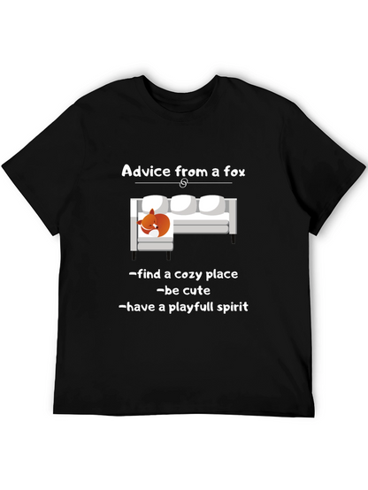 Camiseta Negra Consejos de un Zorro Unisex