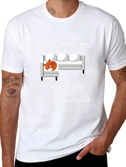 Camiseta Negra Consejos de un Zorro Unisex