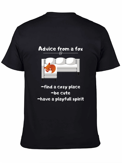 Camiseta Negra Consejos de un Zorro Unisex