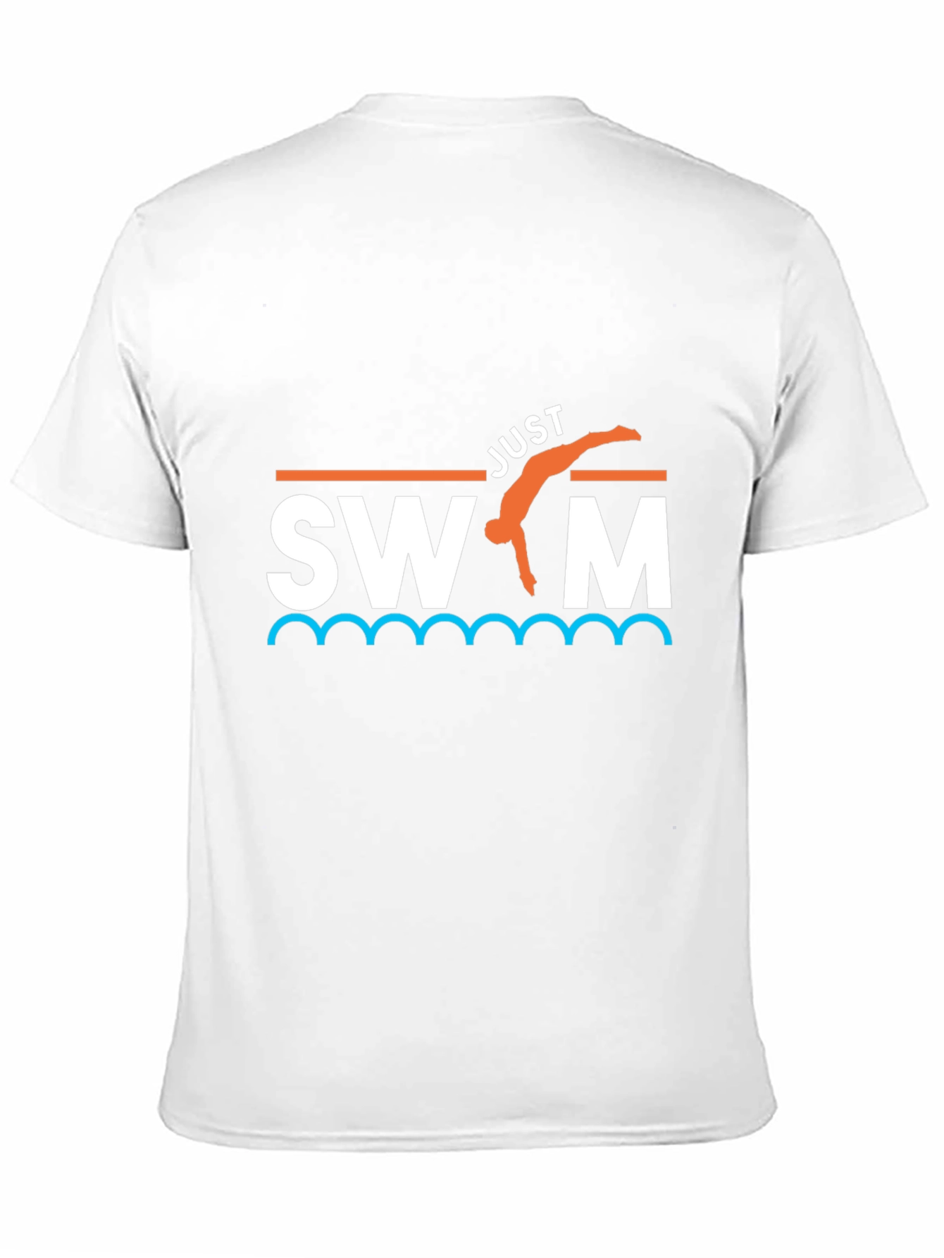 Camiseta Negra Just Swim Divertida para Natación