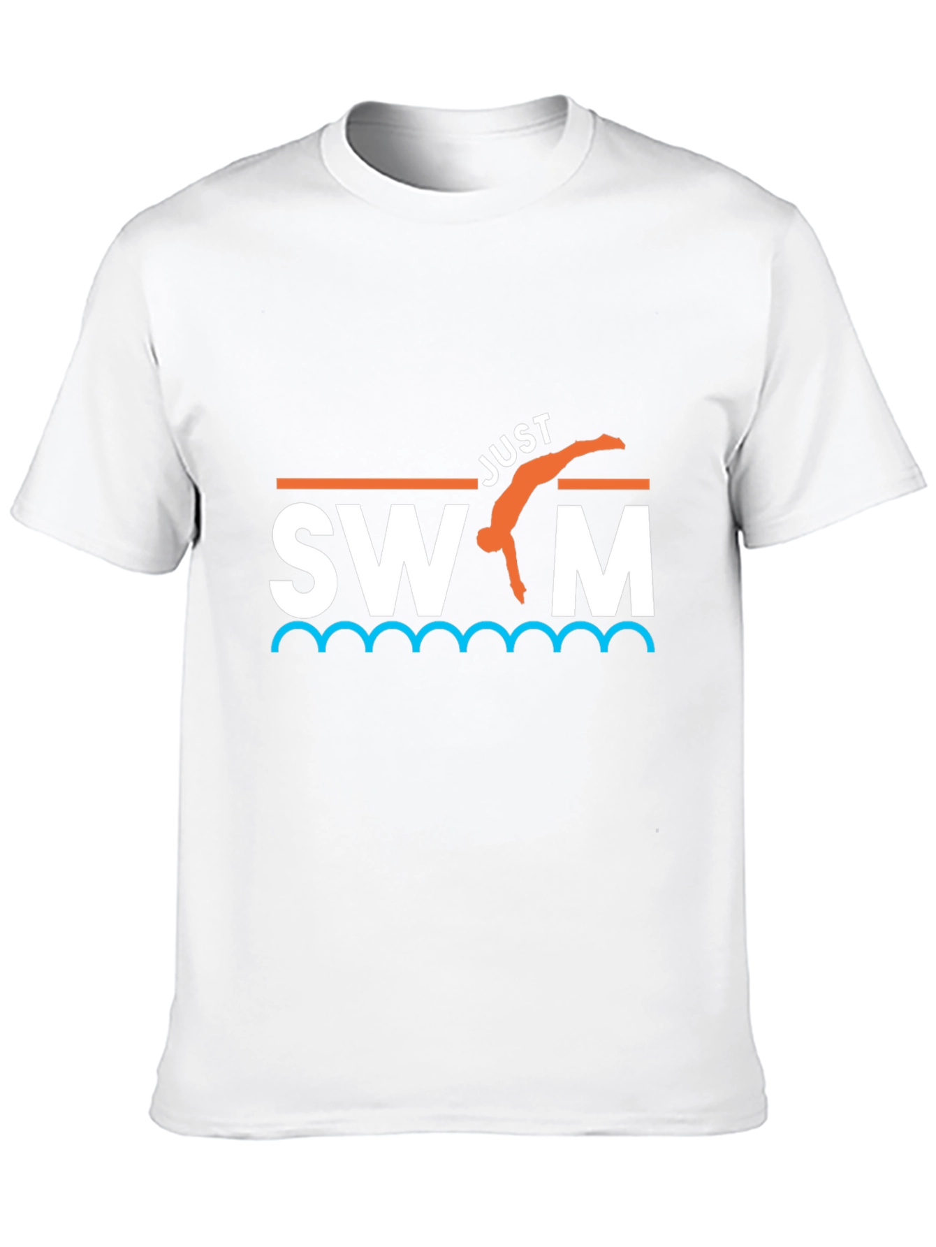 Camiseta Negra Just Swim Divertida para Natación
