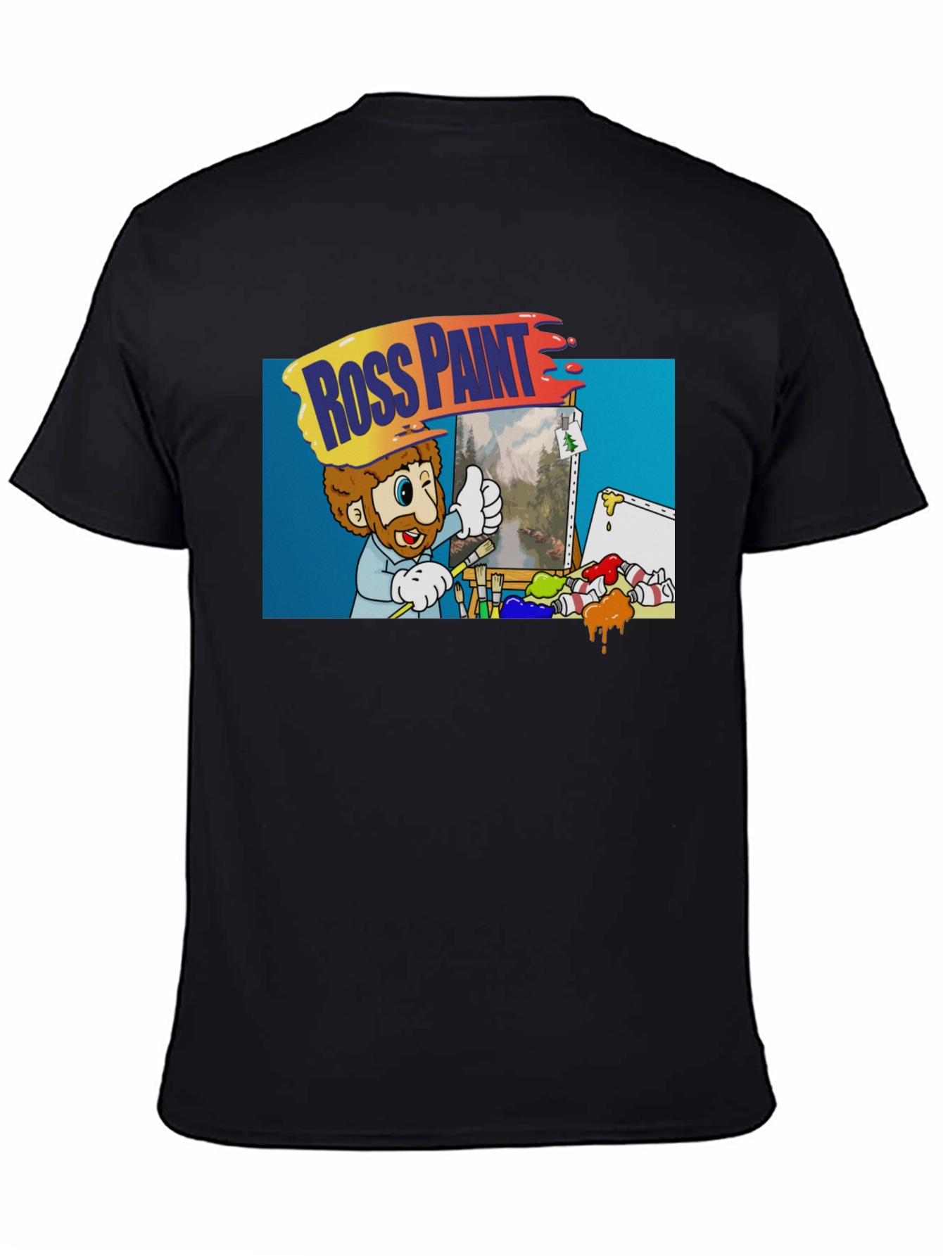 Camiseta Negra: Ross Paint Art