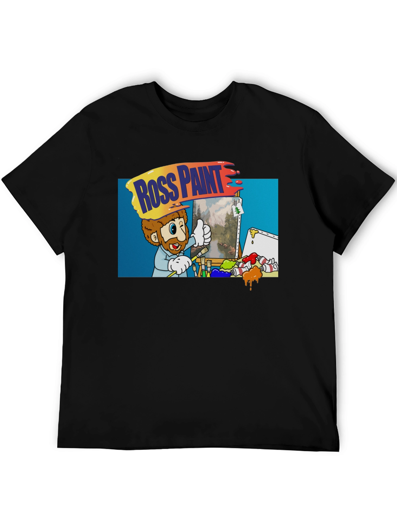 Camiseta Negra: Ross Paint Art