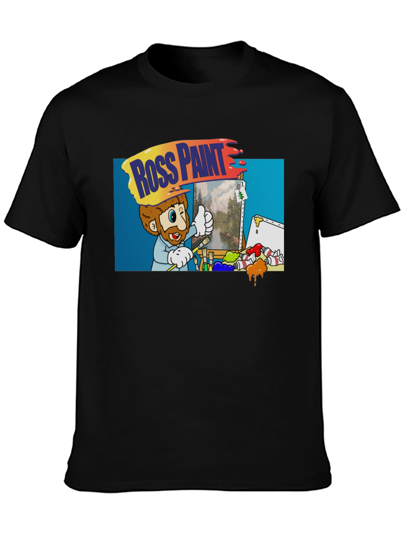 Camiseta Negra: Ross Paint Art