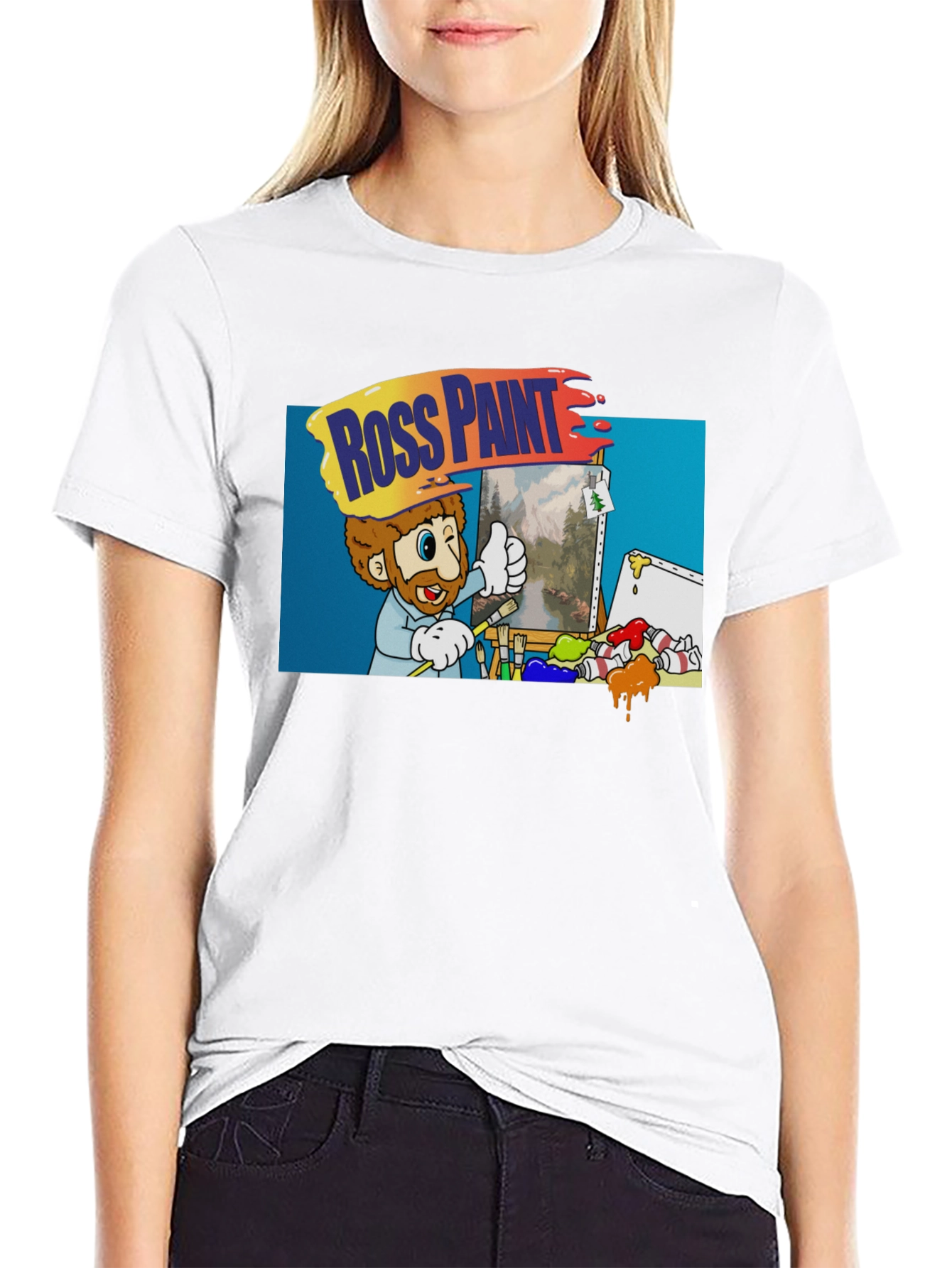 Camiseta Negra: Ross Paint Art