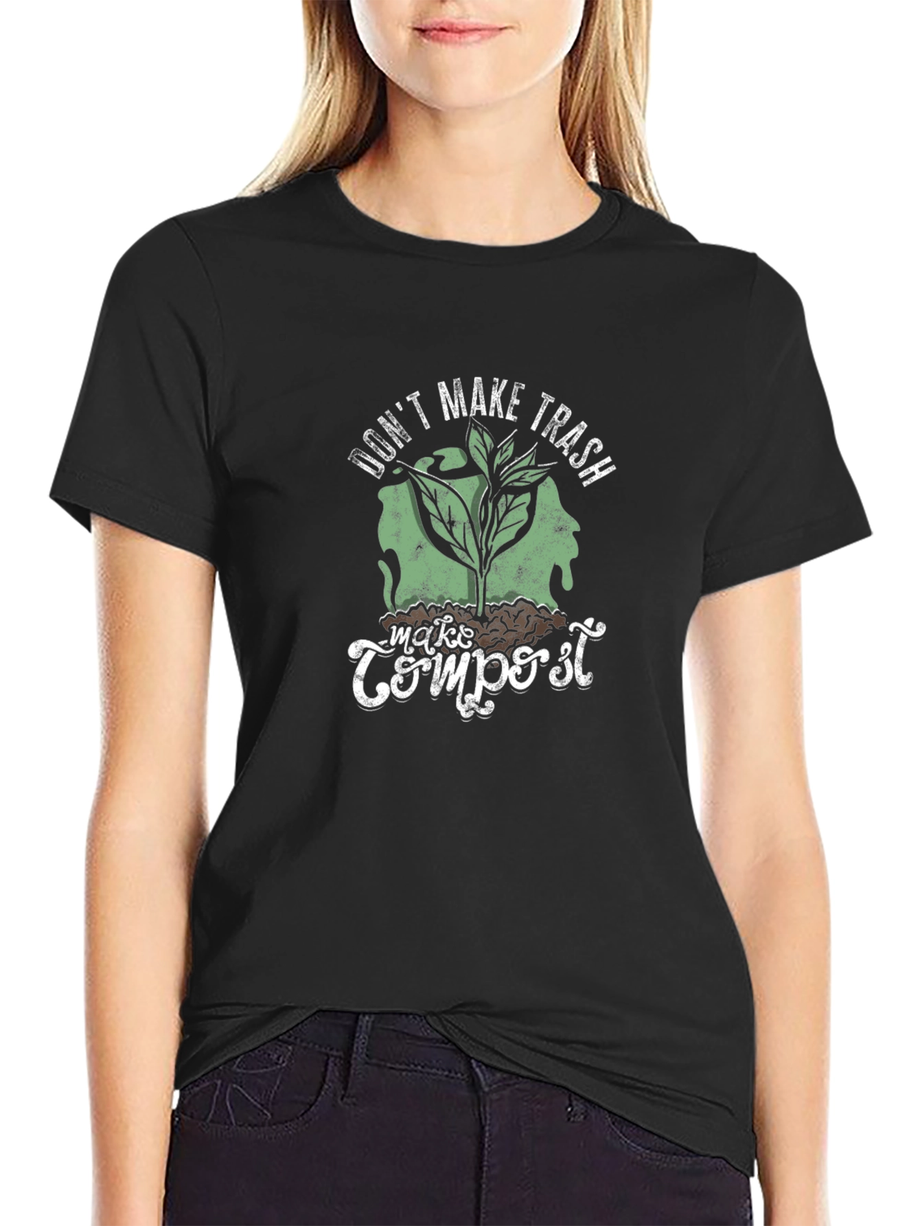 Camiseta Negra No Hagas Basura Haz Compost