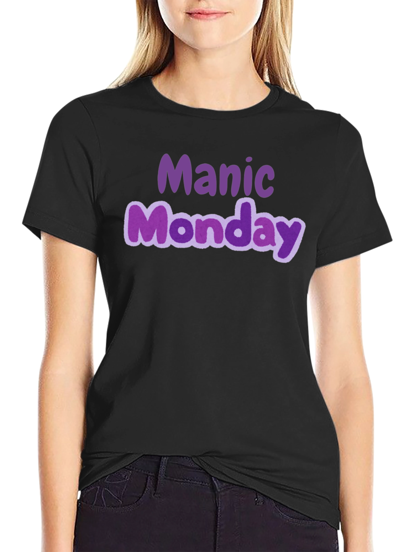 Camiseta Negra Manic Monday Estilo Casual
