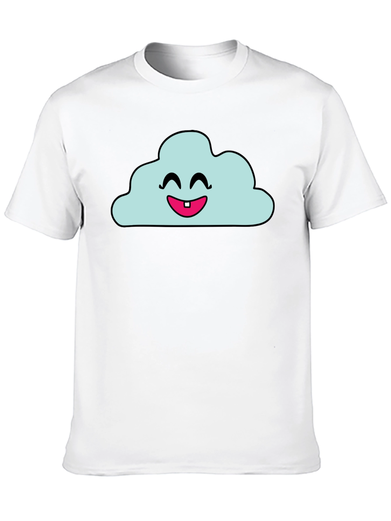 Camiseta Negra con Nube Sonriente