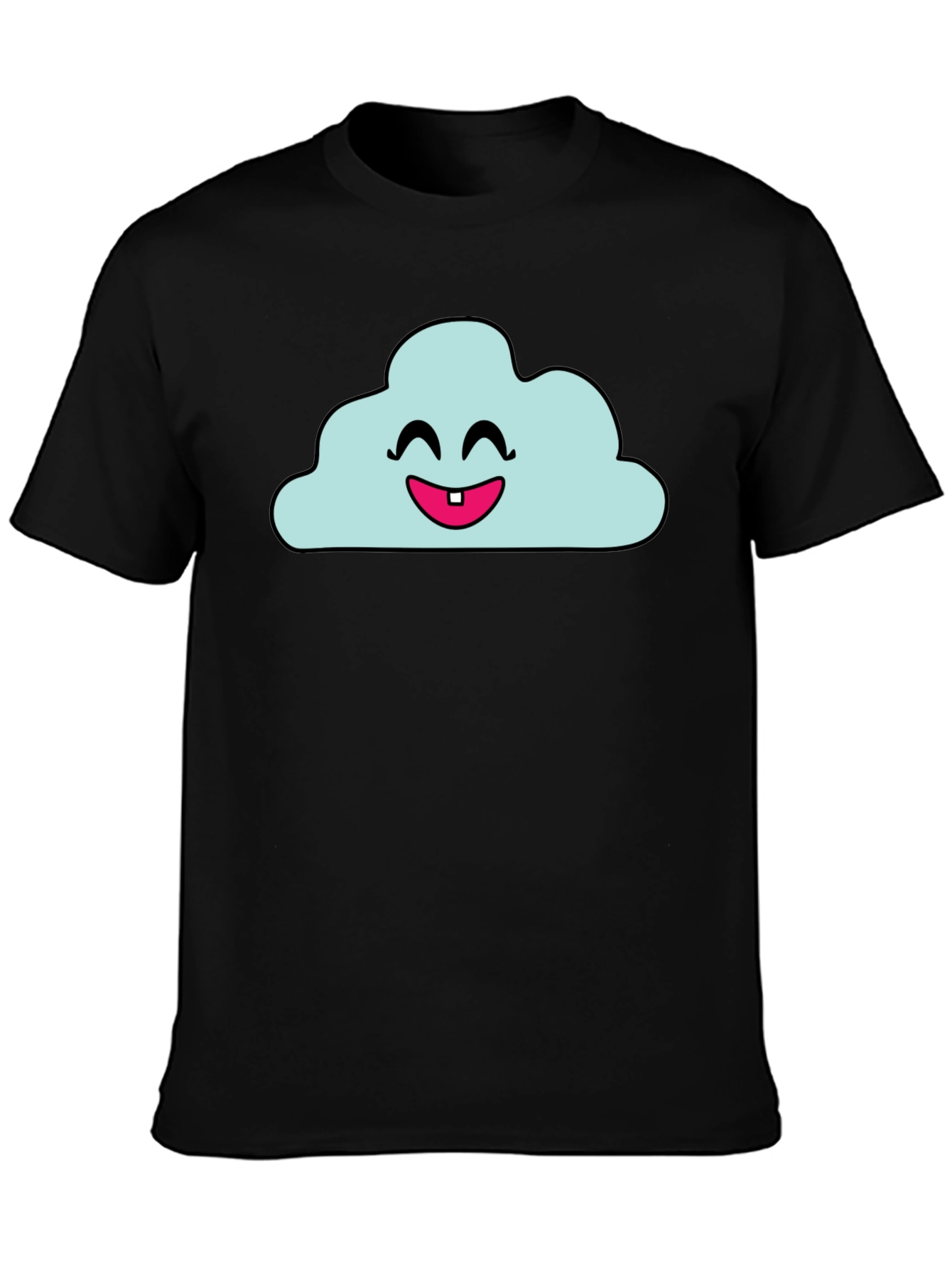 Camiseta Negra con Nube Sonriente