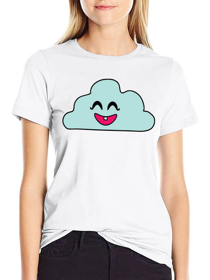 Camiseta Negra con Nube Sonriente
