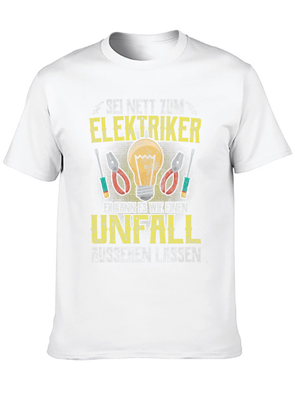 Camiseta Negra con Diseño Eléctrico Gracioso