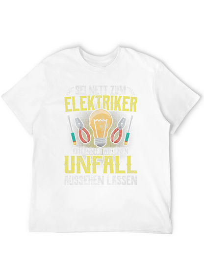 Camiseta Negra con Diseño Eléctrico Gracioso