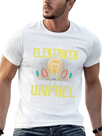 Camiseta Negra con Diseño Eléctrico Gracioso