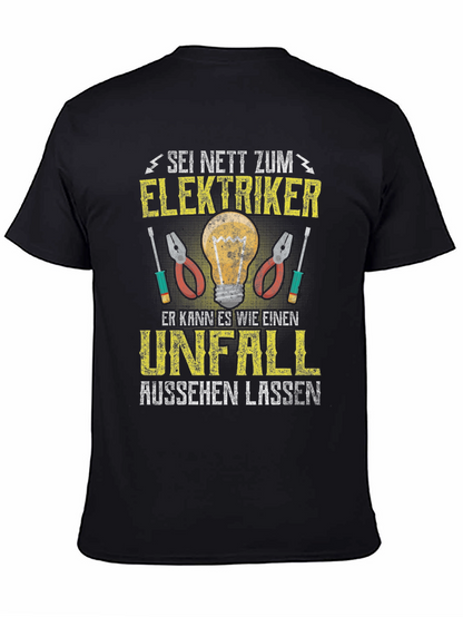 Camiseta Negra con Diseño Eléctrico Gracioso