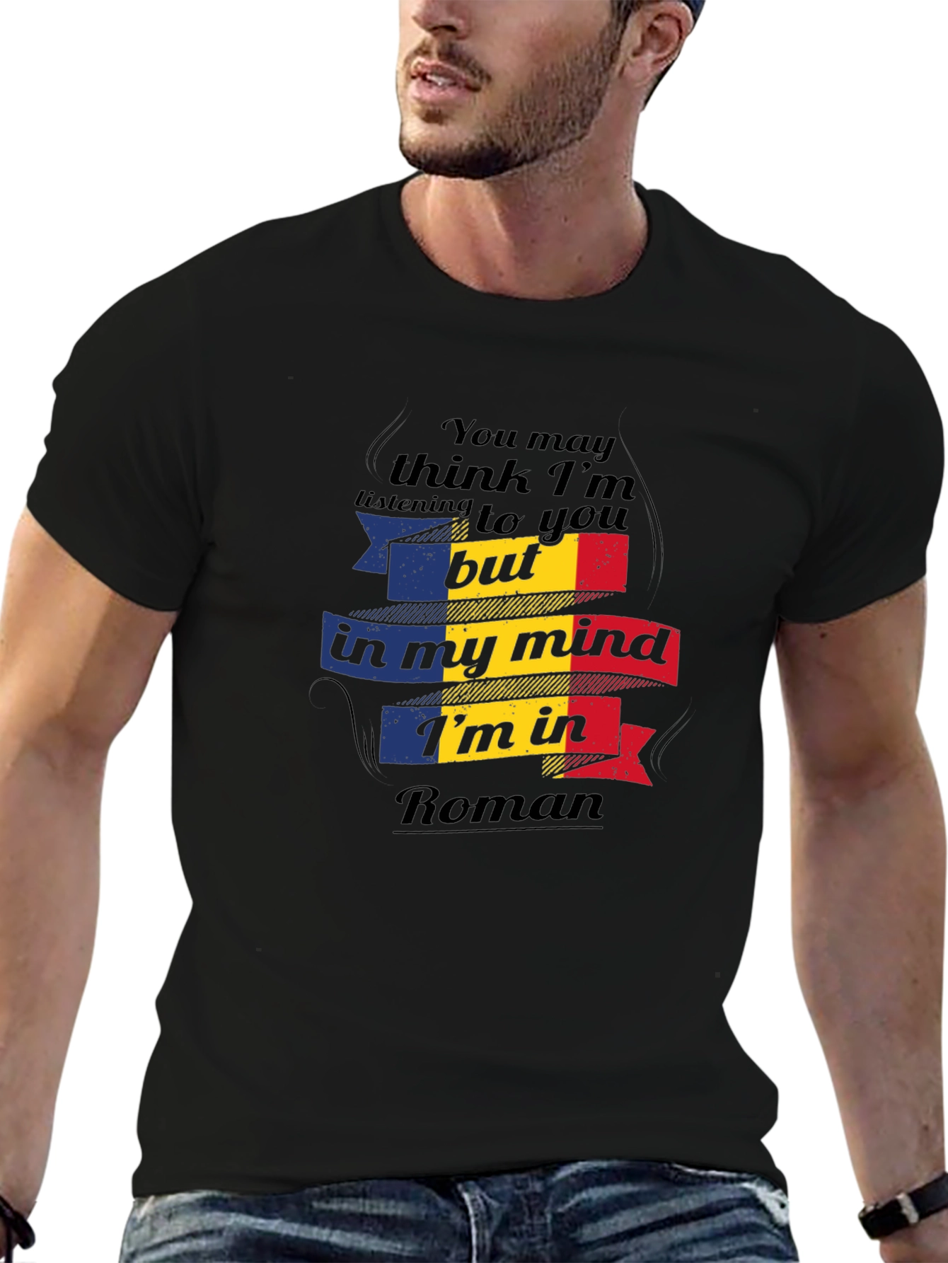 Camiseta Negra In My Mind Im In Roman