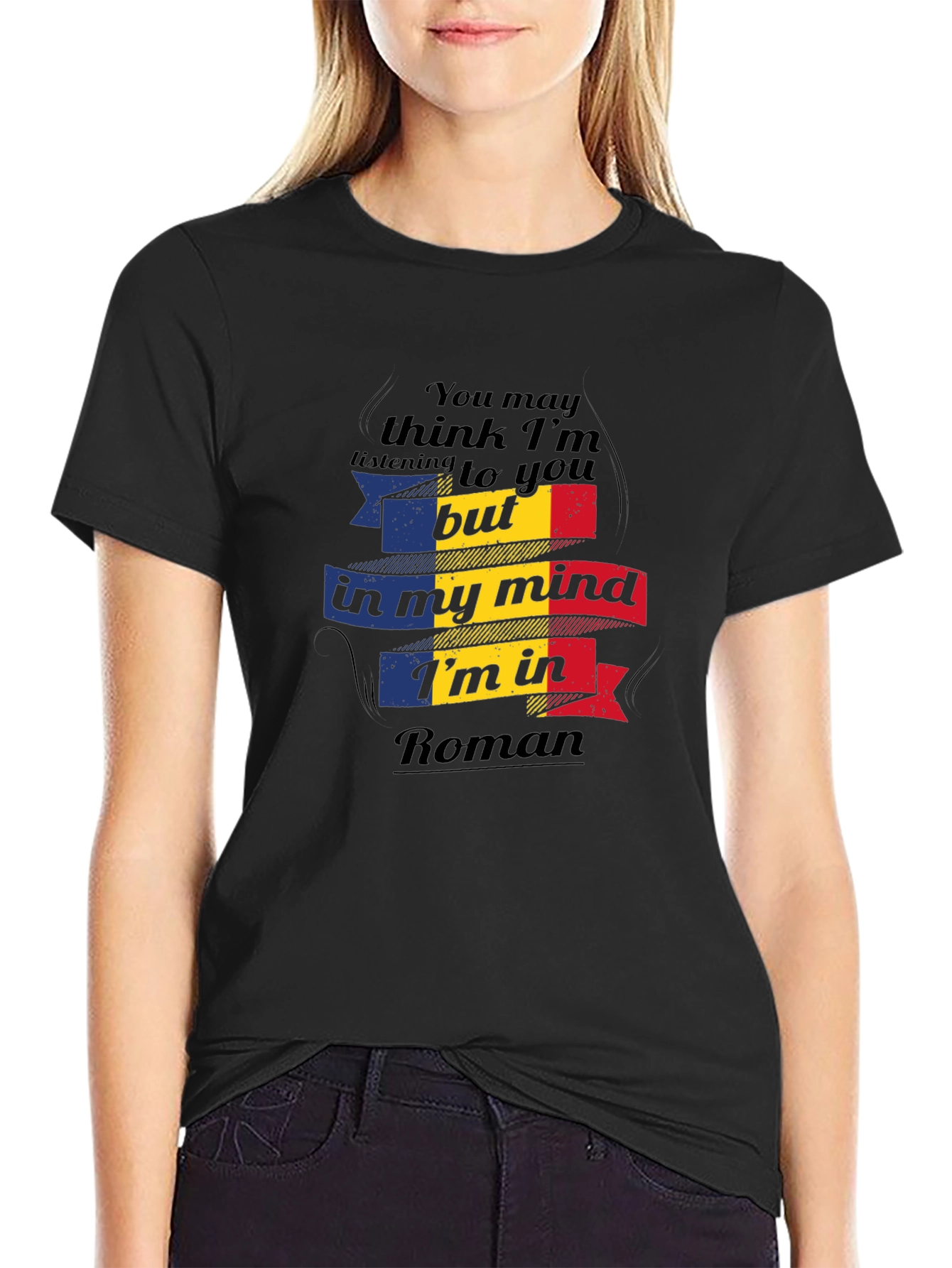 Camiseta Negra In My Mind Im In Roman