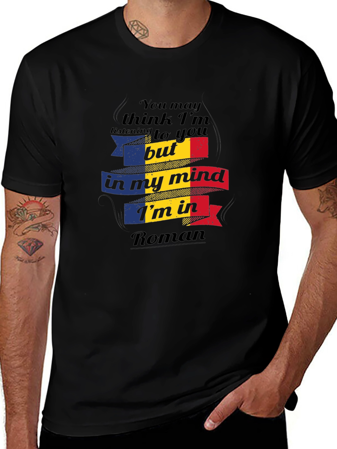Camiseta Negra In My Mind Im In Roman