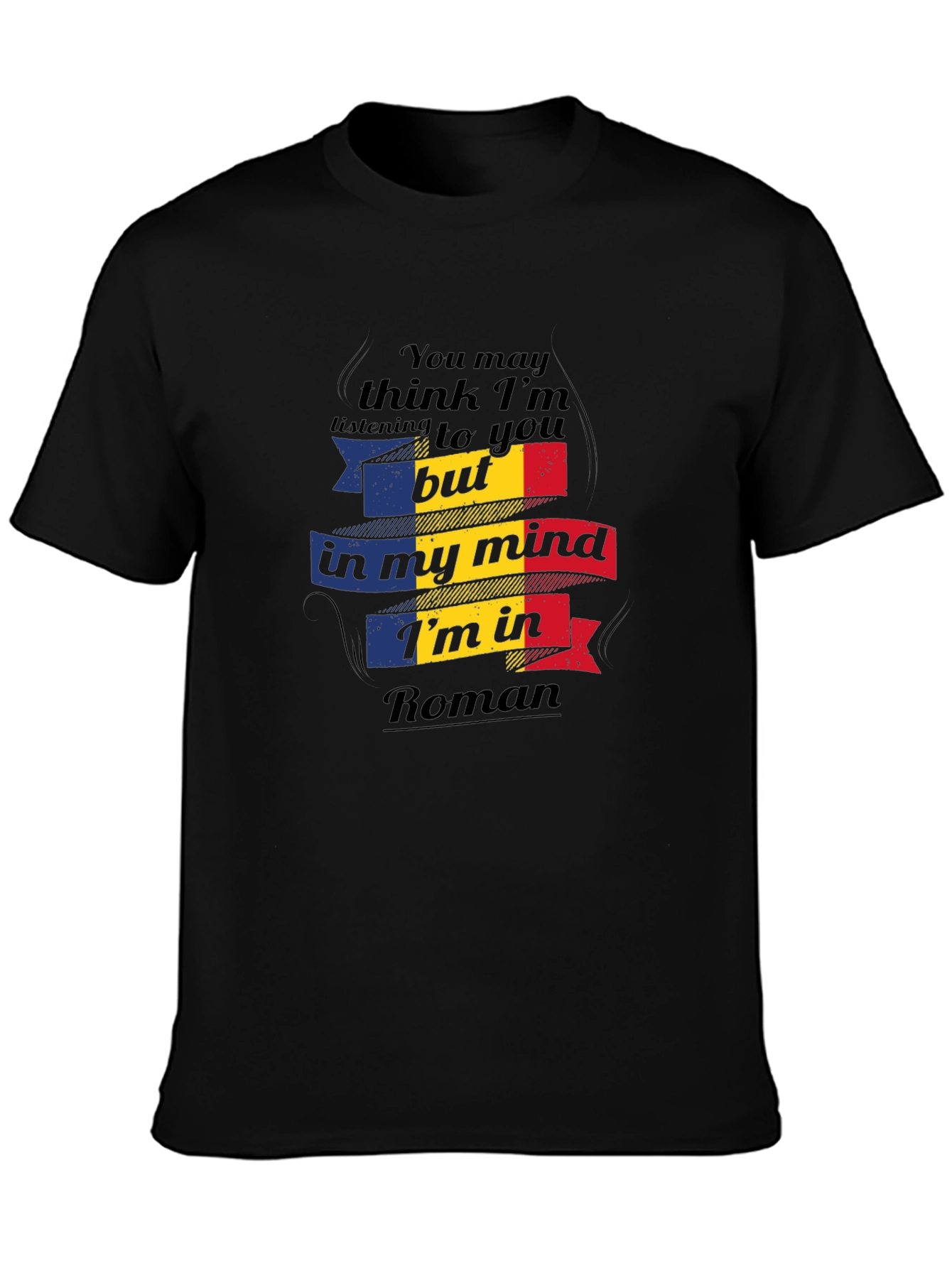 Camiseta Negra In My Mind Im In Roman