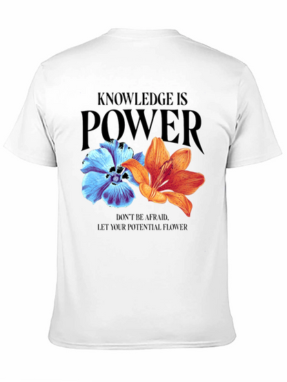 Camiseta Negra Flores: Conocimiento es Poder