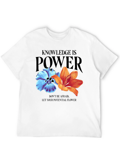 Camiseta Negra Flores: Conocimiento es Poder