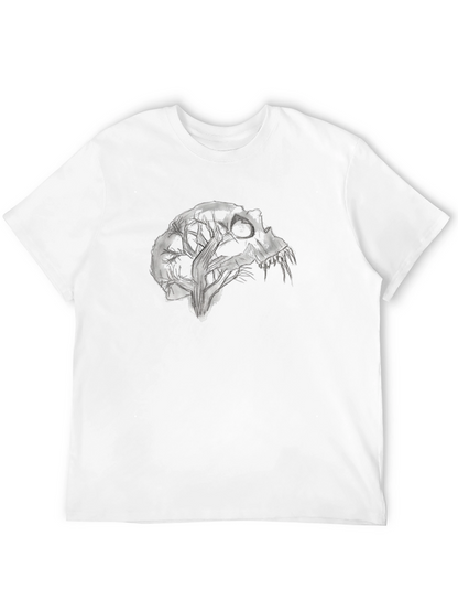 Camiseta Negra con Diseño Abstracto de Cráneo
