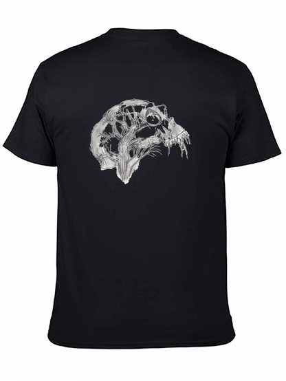 Camiseta Negra con Diseño Abstracto de Cráneo