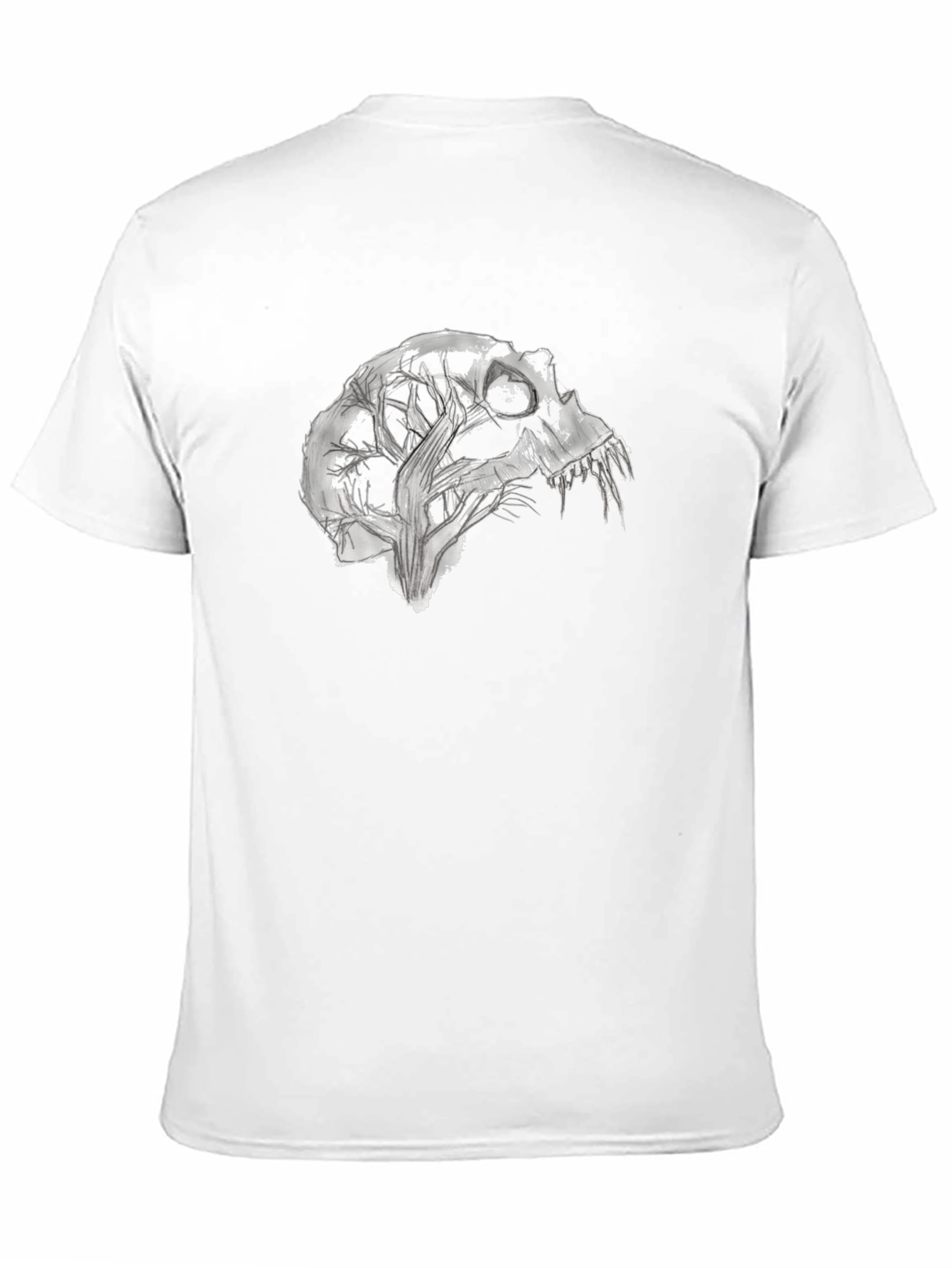 Camiseta Negra con Diseño Abstracto de Cráneo