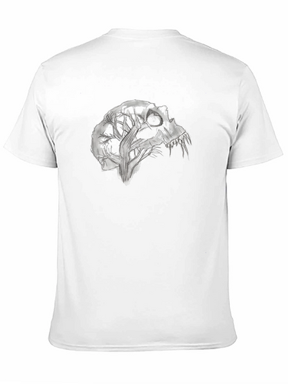 Camiseta Negra con Diseño Abstracto de Cráneo