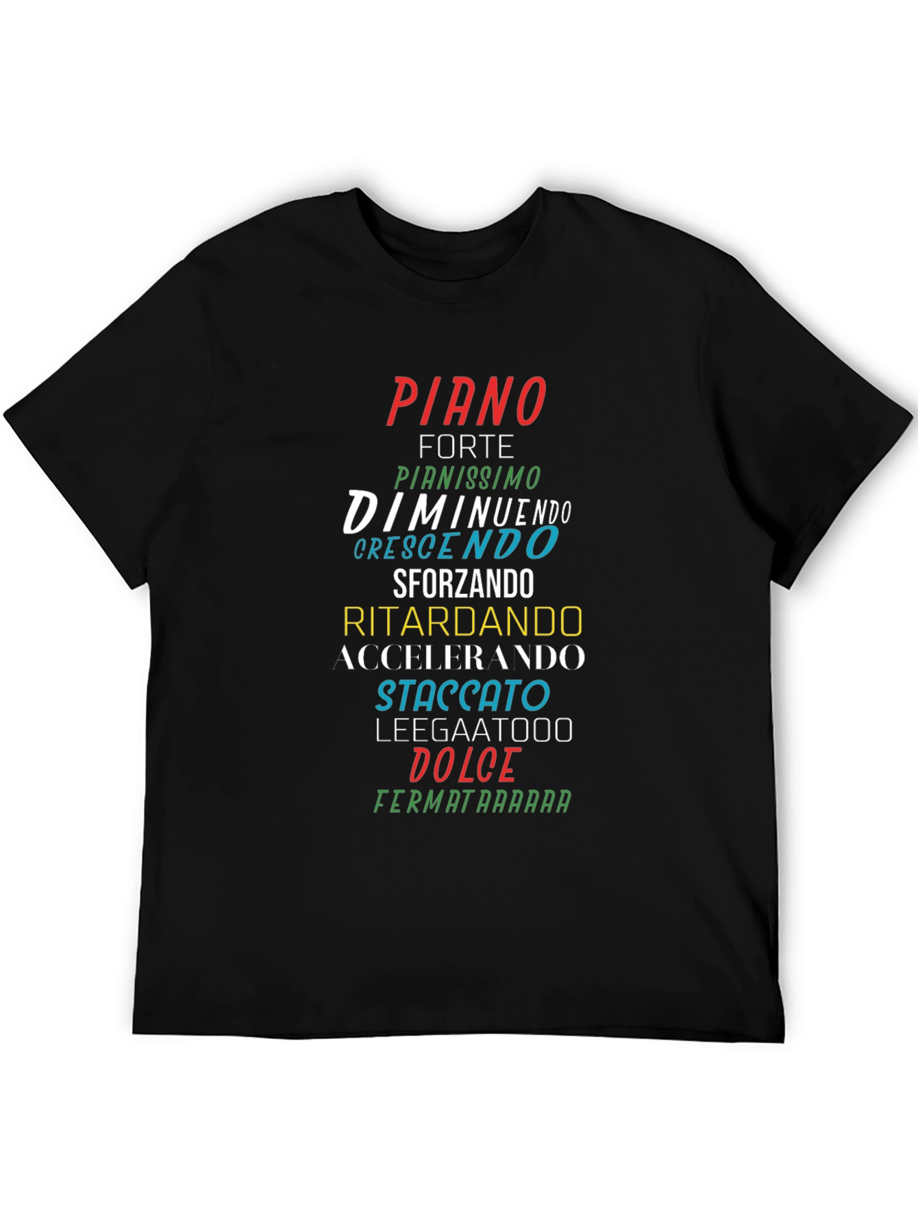 Camiseta Negra con Nombres Musicales en Italiano