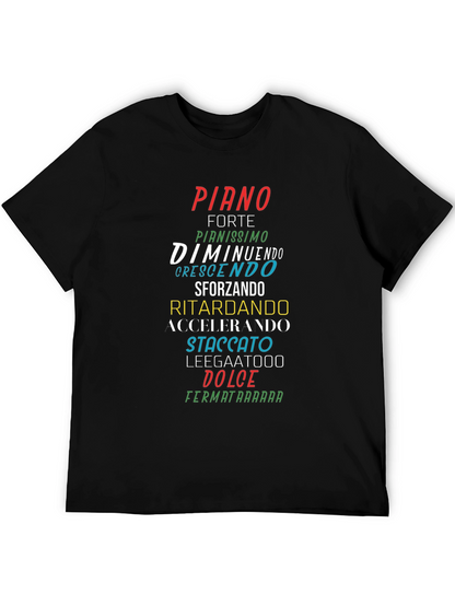Camiseta Negra con Nombres Musicales en Italiano