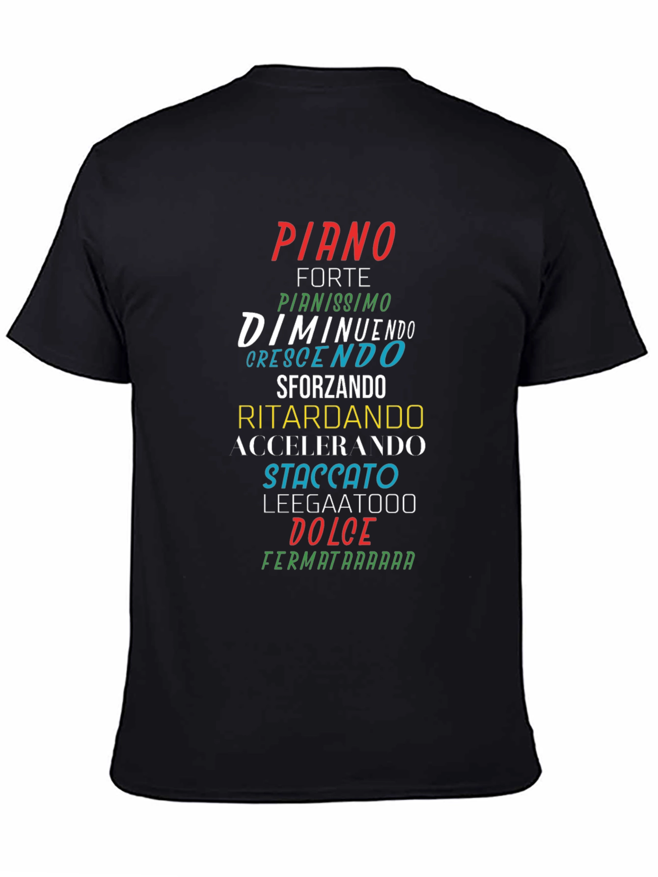 Camiseta Negra con Nombres Musicales en Italiano