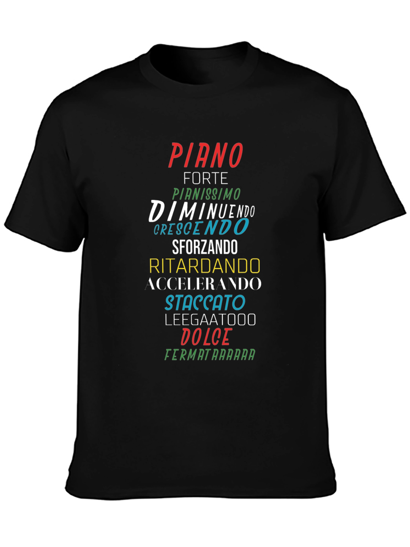 Camiseta Negra con Nombres Musicales en Italiano