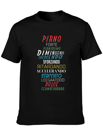 Camiseta Negra con Nombres Musicales en Italiano