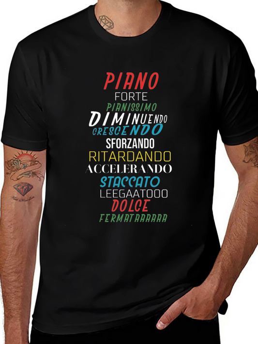 Camiseta Negra con Nombres Musicales en Italiano