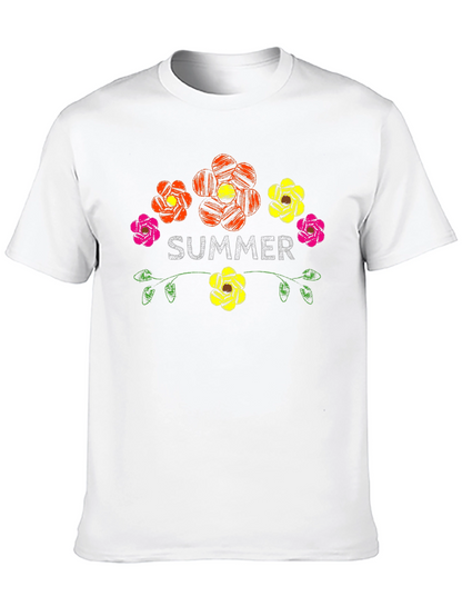 Camiseta Negra Verano Floral Estilo Bordado