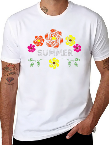 Camiseta Negra Verano Floral Estilo Bordado