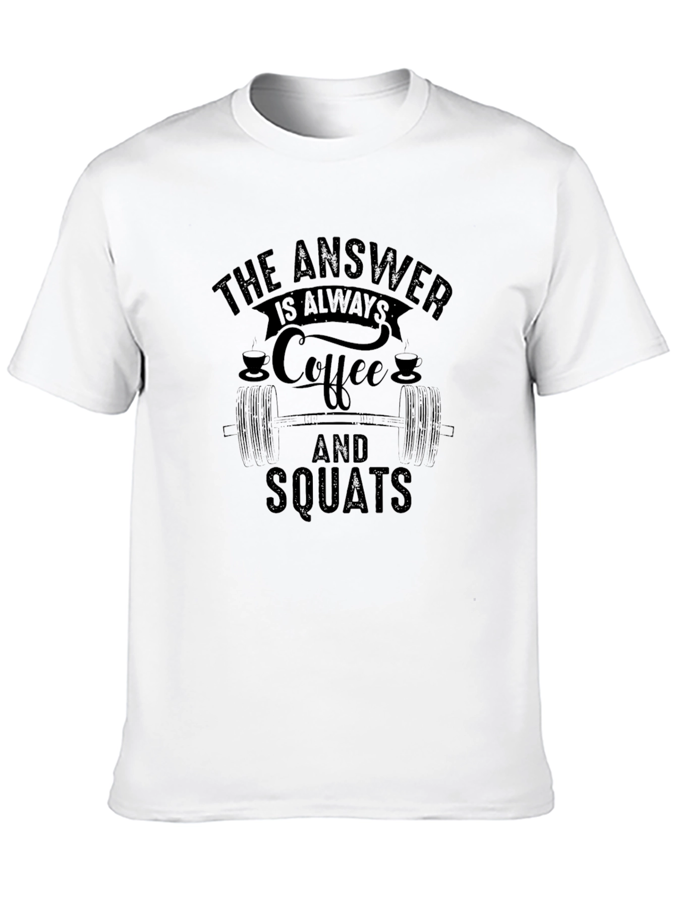Camiseta Negra: Café y Sentadillas
