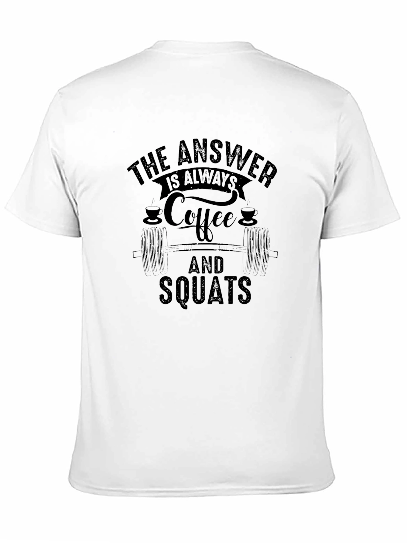 Camiseta Negra: Café y Sentadillas