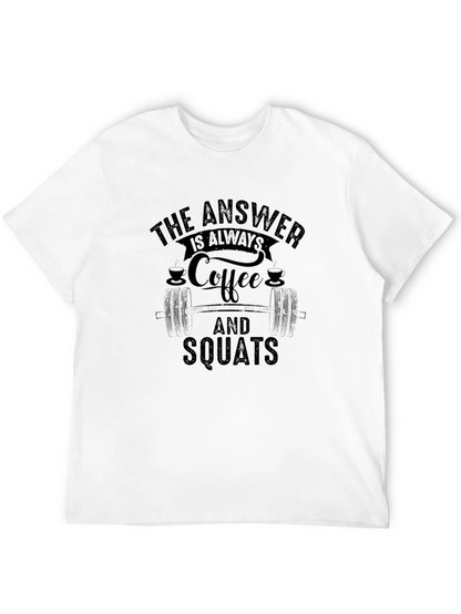 Camiseta Negra: Café y Sentadillas