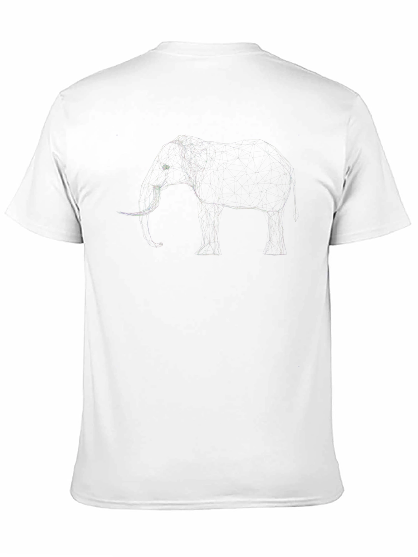 Camiseta Negra con Dibujo de Elefante Abstracto