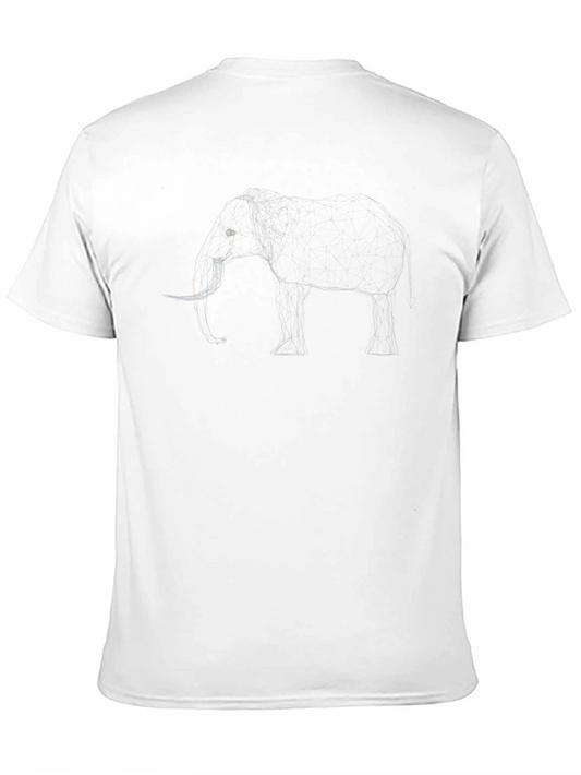 Camiseta Negra con Dibujo de Elefante Abstracto