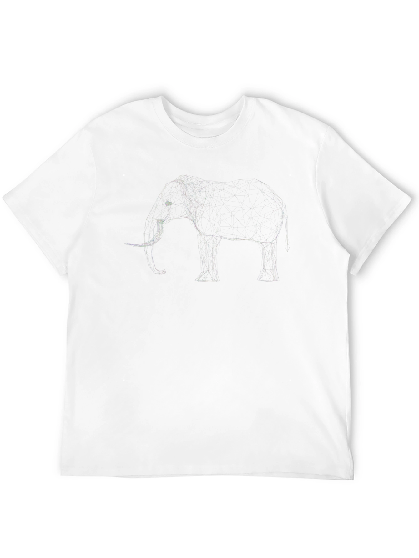 Camiseta Negra con Dibujo de Elefante Abstracto