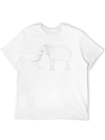 Camiseta Negra con Dibujo de Elefante Abstracto
