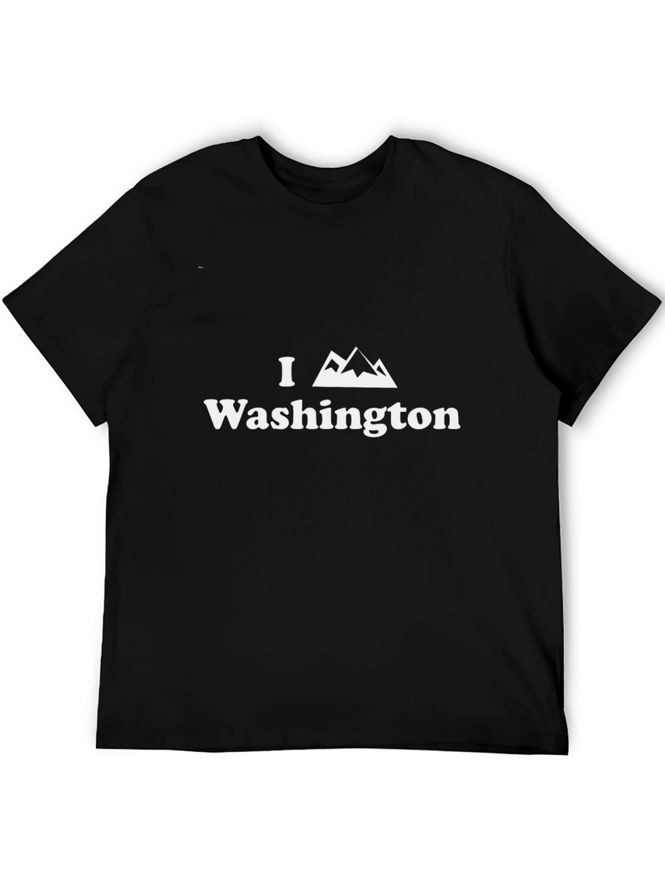 Camiseta Negra Amo Washington - Diseño Montaña