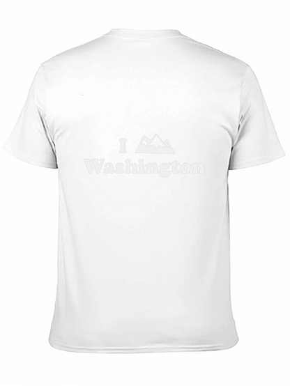 Camiseta Negra Amo Washington - Diseño Montaña