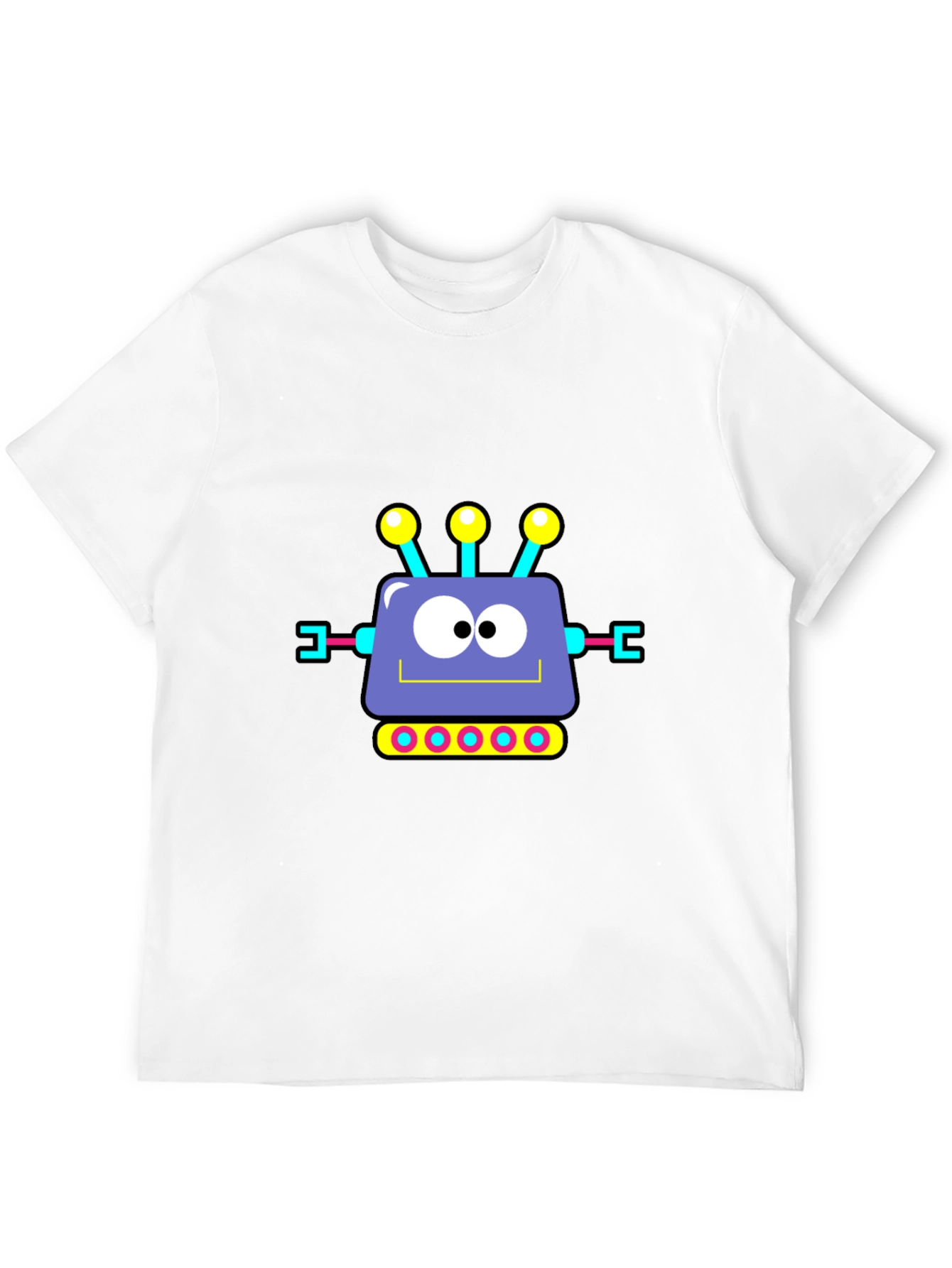 Camiseta Negra con Diseño de Robot Animado