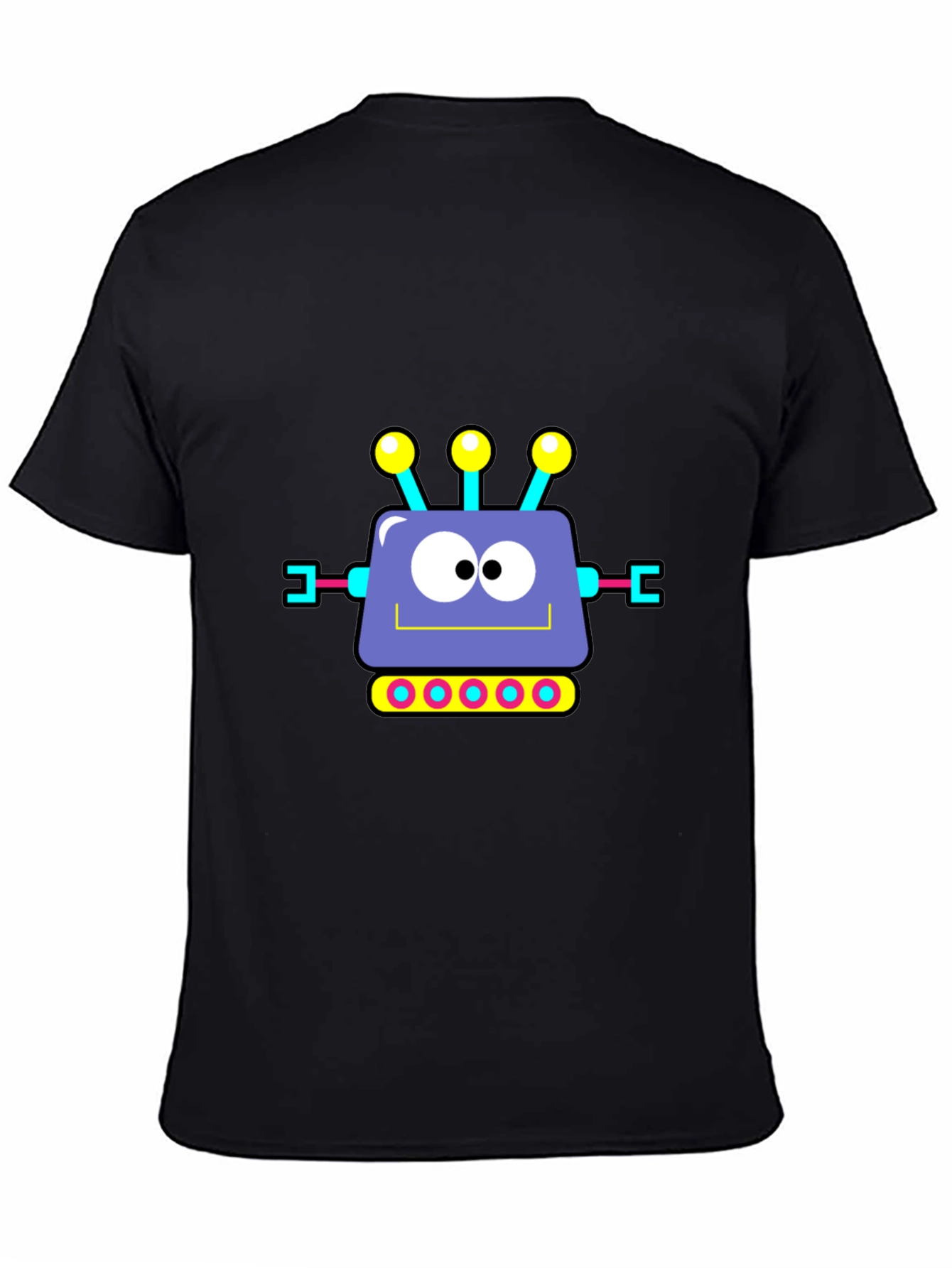 Camiseta Negra con Diseño de Robot Animado