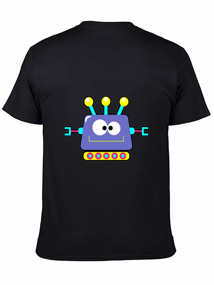 Camiseta Negra con Diseño de Robot Animado